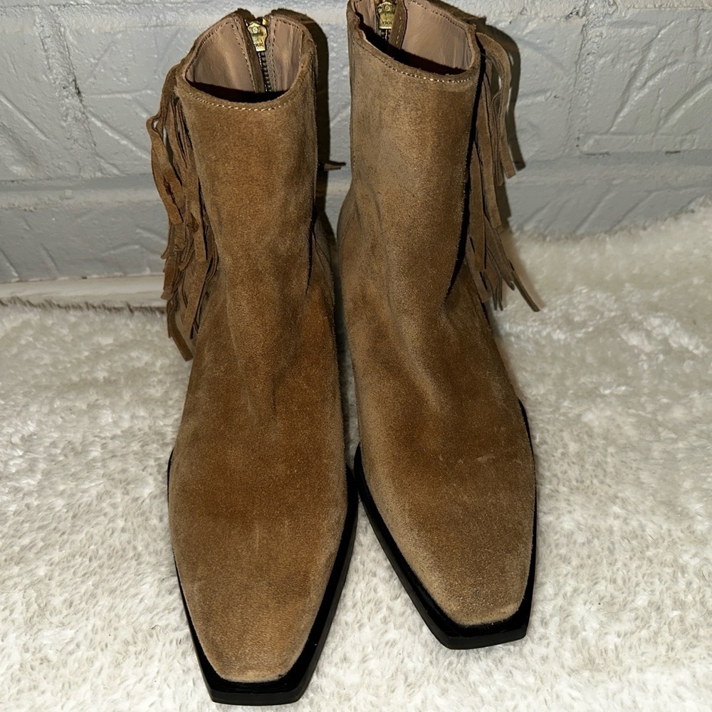 New ALL SAINTS  Layla Suede Fringe Boots Size 37 - Picture 4 of 16